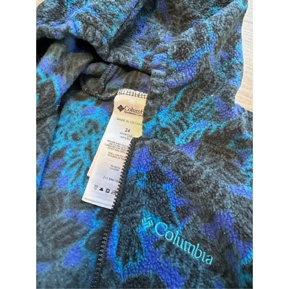 Columbia Blue Hooded Removable Fleece Lining Full Zip Snowsuit Baby Size 24MO
